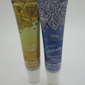 Bath & Body Works 1 CINDERELLA + 1 BELLE Disney Princess Lip Gloss